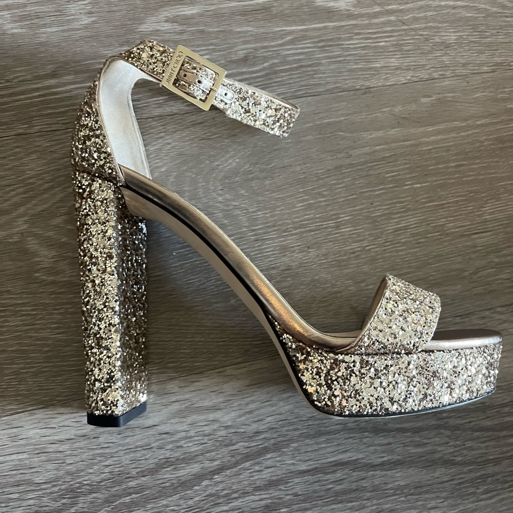 Jimmy choo holly 120 coarse gold glitter